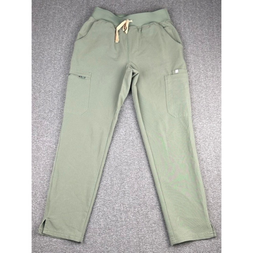 Figs Yola Cargo Scrub Pants Sage Green Technical Collection Womens Small HW YOLA